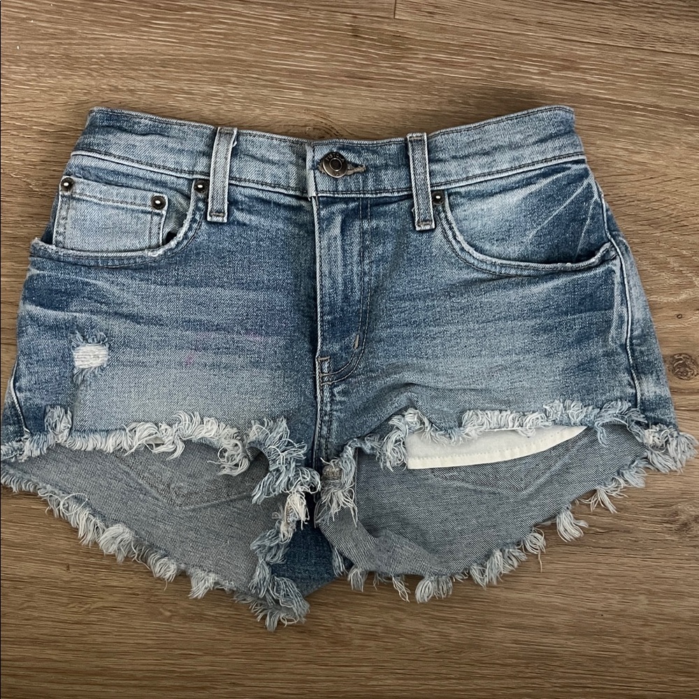 Pistola Blue Distressed Jean Shorts